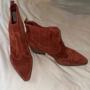 Sam Edelman Suede Western Ankle Boots